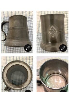 Antique Reed & Barton Pewter Tankard with Glass Base – Dated 1898